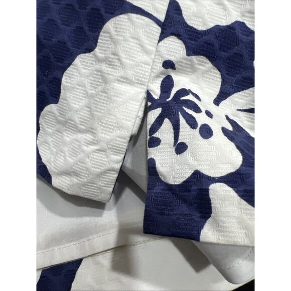 Lilly Pulitzer Delia Shift Dress Bright Navy Johnny B Applied Lace Front Size 6 - Picture 11 of 16